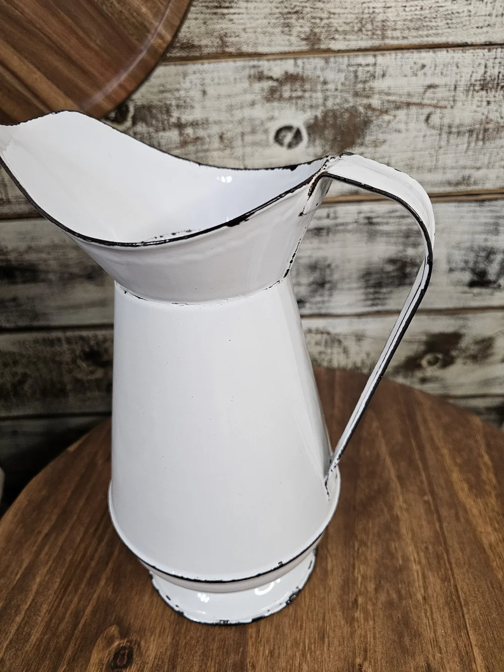White Enamel Pitcher & Wash Bowl